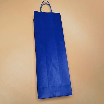 Recyclable Kraft Paper Single Bottle Wine Carrier Bags Eco Friendly High Strength Wine Gift Bags For Wine Store Supermarket Custom Sizes