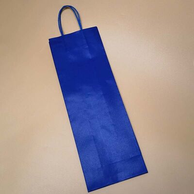 Recyclable Kraft Paper Single Bottle Wine Carrier Bags Eco Friendly High Strength Wine Gift Bags For Wine Store Supermarket Custom Sizes