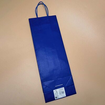 Recyclable Kraft Paper Single Bottle Wine Carrier Bags Eco Friendly High Strength Wine Gift Bags For Wine Store Supermarket Custom Sizes