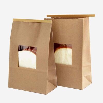 Kraft Paper Window Tin Tie Coffee Bags Stand Up Bakery Packaging Pouches For Coffee Beans Nuts Bread