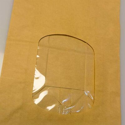 Stand Up Brown Kraft Paper Bags With Clear Window Food Grade For Bakery Bread Cookie Packaging