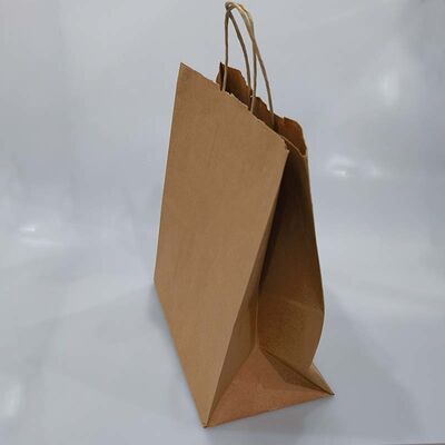 Twisted Paper Handle Brown Kraft Shopping Bags Heavy Duty For Retail Clothing Store Packaging