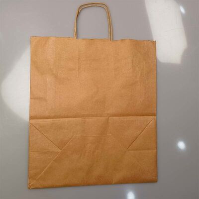 Twisted Paper Handle Brown Kraft Shopping Bags Heavy Duty For Retail Clothing Store Packaging