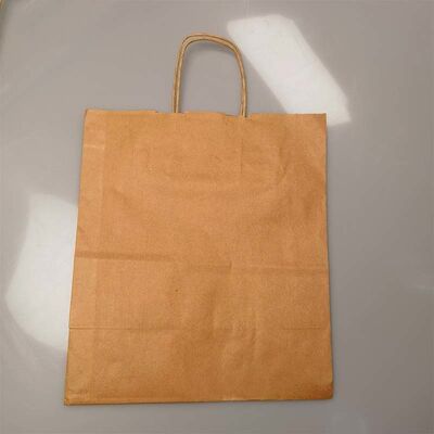 Twisted Paper Handle Brown Kraft Shopping Bags Heavy Duty For Retail Clothing Store Packaging