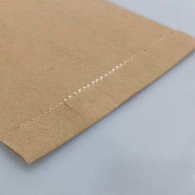 Customized Serrated Edge Greaseproof Kraft Paper Flat Bags Food Grade Lined Paper Pouches For Bakery Food Packaging