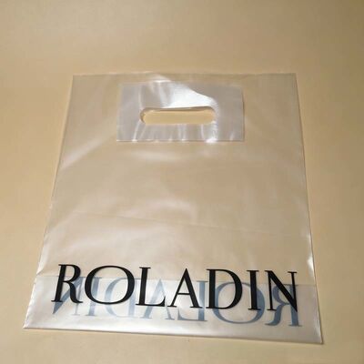 Custom Logo Clear Die Cut Plastic Shopping Bags Patch Reinforced For Clothing Boutique Packaging