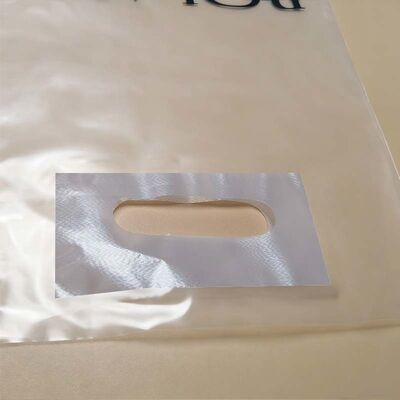 Custom Logo Clear Die Cut Plastic Shopping Bags Patch Reinforced For Clothing Boutique Packaging
