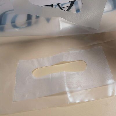 Custom Logo Clear Die Cut Plastic Shopping Bags Patch Reinforced For Clothing Boutique Packaging
