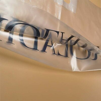 Custom Logo Clear Die Cut Plastic Shopping Bags Patch Reinforced For Clothing Boutique Packaging
