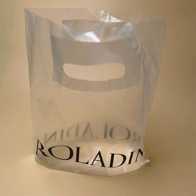 Custom Logo Clear Die Cut Plastic Shopping Bags Patch Reinforced For Clothing Boutique Packaging
