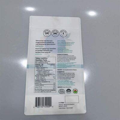 Custom Printed High Barrier Organic Powder Stand Up Zipper Pouches Packaging Bags