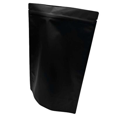 Custom Food Grade Matte Black Aluminum Foil Stand Up Zipper Pouches High Barrier For Nuts Dried Fruit Storage