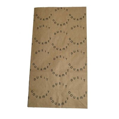 Custom Printed Disposable Kraft SOS Paper Bag Food Grade Square Bottom Forfor Bakery Shop Takeaway Packaging