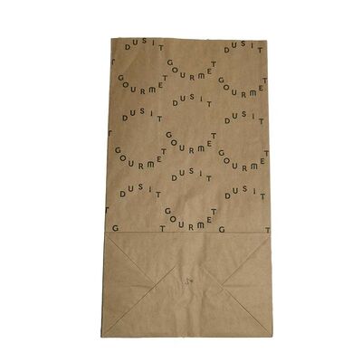 Custom Printed Disposable Kraft SOS Paper Bag Food Grade Square Bottom Forfor Bakery Shop Takeaway Packaging