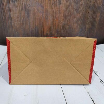 Thickened Custom Logo Flat Handle Kraft Paper Bags Eco Friendly For Retail Store Daily Shopping Packaging