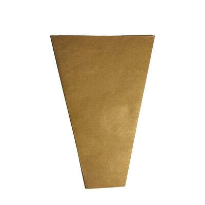 Natural Brown Kraft Cone Flower Sleeves Waterproof Laminated Florist Bouquet Wrapping Bags