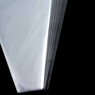 Clear PE Cone Flower Sleeves Transparent Plastic Bouquet Bags for Florist Fresh Cut Flower Packaging