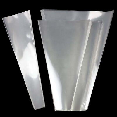 Clear PE Cone Flower Sleeves Transparent Plastic Bouquet Bags for Florist Fresh Cut Flower Packaging