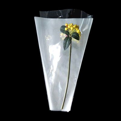 Clear PE Cone Flower Sleeves Transparent Plastic Bouquet Bags for Florist Fresh Cut Flower Packaging