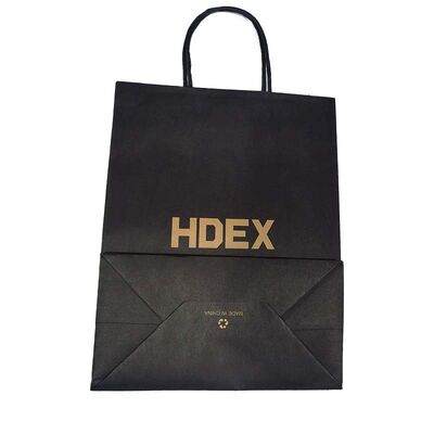 Custom Kraft Twisted Paper Handle Bag For Food Takeaway Bakery Use