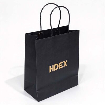 Custom Kraft Twisted Paper Handle Bag For Food Takeaway Bakery Use