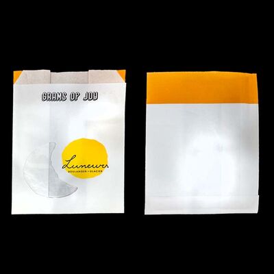 White Kraft Paper Bakery Bag with Clear Window, Custom Printed Pastry Bread Packaging Bag for Boulangerie Shop