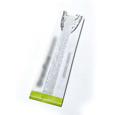 Green Flat Bottom Paper Bag Micro Perforated Breathable Bread Bags Customized With Window